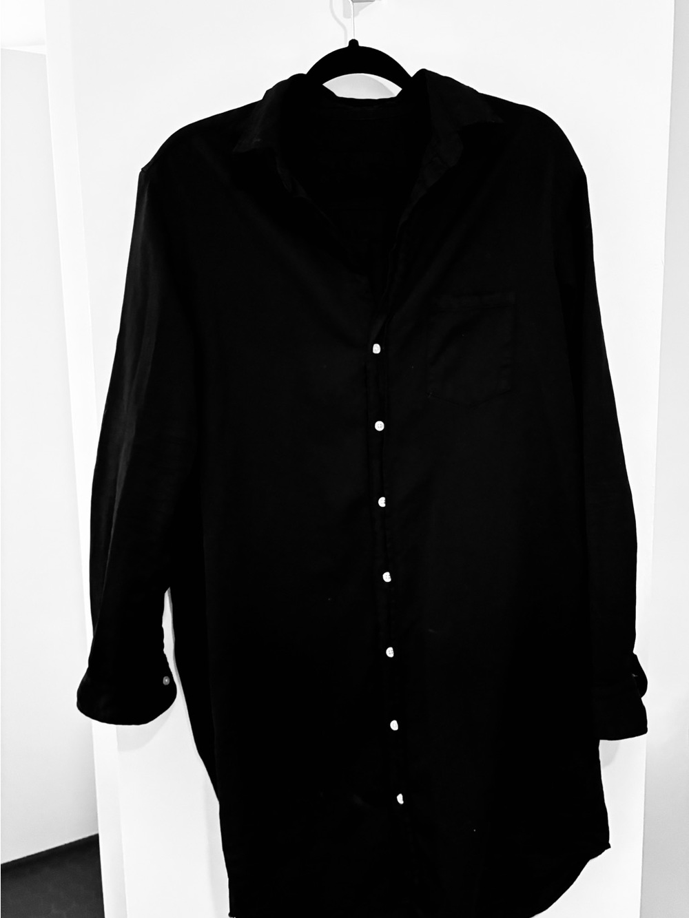Frank & Eileen Classic Black Button-Up Shirt Dress